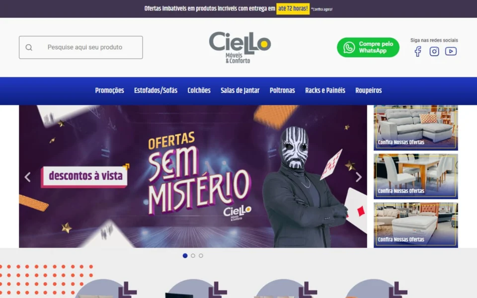 Screenshot do projeto Ciello – Móveis & Conforto