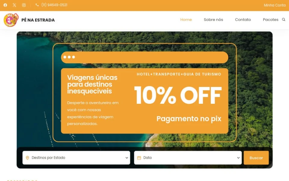 Screenshot do projeto Pé na Estrada
