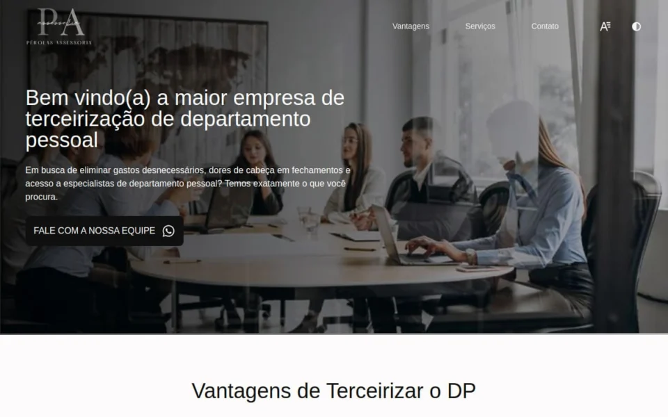 Screenshot do projeto Pérolas Assessoria