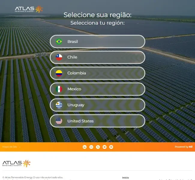 Screenshot do projeto Atlas Renewable Energy